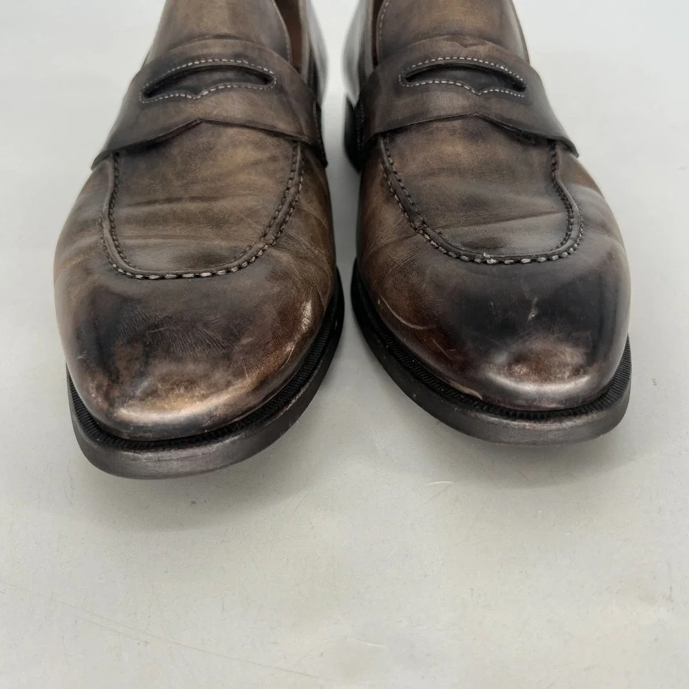 Di‎ Bianco Manzoni Brera Loafer Mens 10 Green SPQR Leather Preppy Classic